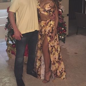 Two piece yellow floral set